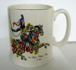 VINTAGE LORD NELSON POTTERY MUG TANKARD / SIR HARRY HOTSPUR PERCY - KNIGHT