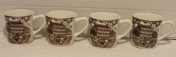 VINTAGE JOHNSON BROS. HERITAGE HALL ENGLAND SET 4 COFFEE MUGS
