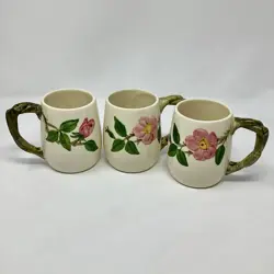 VINTAGE FRANCISCAN DESERT ROSE GRAND MUGS CALIFORNIA SET OF 3