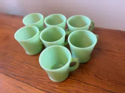 SET OF 7 VINTAGE FIRE KING JADEITE COFFEE MUG, EXCELLENT CONDITION
