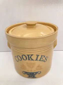 VINTAGE PFALTZGRAFF M.A.F.A. AMERICA COOKIE JAR CROCK CANISTER W/LID MADE IN USA