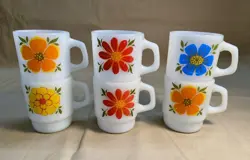 FLOWER MILK GLASS