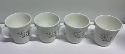 VINTAGE SET OF 4 - CORNING USA ROSEMARIE PINK TULIP D HANDLE COFFEE MUG CUP