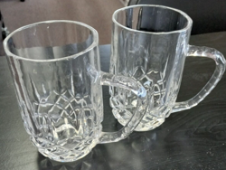 MIKASA CRYSTAL GLASS MUGS 2PC. - VINTAGE (16OZ.)