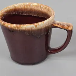 VINTAGE MCCOY POTTERY BROWN DRIP GLAZE COFFEE TEA MUG W/ HANDLE USA 8OZ