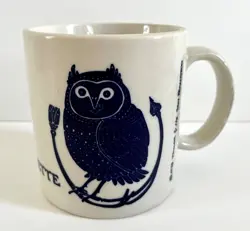 VINTAGE 1978 TAYLOR & NG LA CHOUETTE OWL COFFEE MUG CUP BLUE