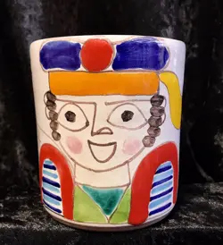 VINTAGE GIOVANNI DESIMONE ITALIAN POTTERY MUG SIGNED