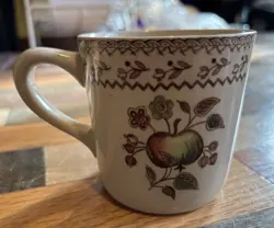 VINTAGE JOHNSON BROS COFFEE MUG CUP STAFFORDSHIRE OLD GRANITE FRUIT SAMPLER