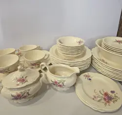 HOMER LAUGHLIN VIRGINIA ROSE VINTAGE CHINA (42 PIECES)