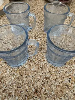VINTAGE FIREKING SAPPHIRE PHILBE MUGS SET OF 4