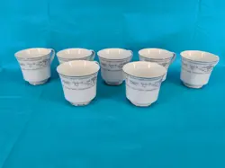 VTG FINE PORCELAIN CHINA SET OF 7 TEACUPS DIANE COFFEE MUGS DAINTY FLORAL JAPAN
