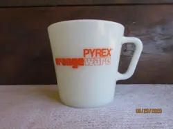 VINTAGE PYREX CORNING WARE ADVERTISING COFFEE MUG CUP ORANGEWARE - CELLWARE