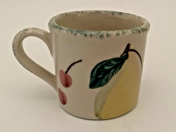 VTG HARTSTONE FRUIT COFFEE MUG PEACH PEAR BLUEBERRIES CHERRIES MADE IN USA MINTY
