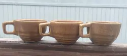 BROWN POTTERY MUGS