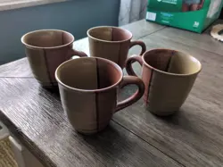 LOT 4 GOLD DUST SIENNA SANGO COFFEE TEA MUG CUP GOLD BEIGES BROWNS