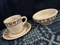 VINTAGE WALLACE WESTWARD HO MUG, SAUCER AND BOWL, SET OF 3