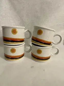 VINTAGE MIDWINTER STONEHENGE DAY SET OF 4 COFFEE CUPS