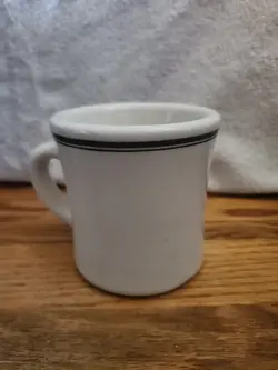 VINTAGE VICTOR RESTAURANT/DINER WARE 6OZ COFFEE MUG GREEN STRIPE HEAVY!