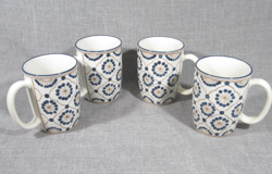 THOMAS O'BRIEN VINTAGE MODERN SET OF 4 COFFEE MUGS PORCELAIN 4 3/4