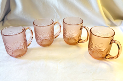 ROSE GLASS MUGS.