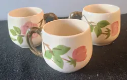 3 VINTAGE USA  FRANCISCAN DESERT ROSE SMALL COFFEE/TEA MUG  2 3/4