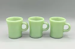 LOT OF 3 VINTAGE FIRE KING JADEITE C HANDLE OVEN WARE COFFEE MUGS