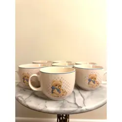 LOT OF 7 VINTAGE COUNTRY BEAR ?  TIENSHAN STONEWARE LATTE MUGS