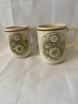 2 LENOX TEMPERWARE BY LENOX MAGIC GARDEN COFFEE CUP GRAND MUGS USA VINTAGE