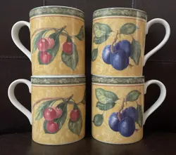 SET OF 4 ROYAL DOULTON VINTAGE ORCHARD T.C.1294 MUG INDONESIA