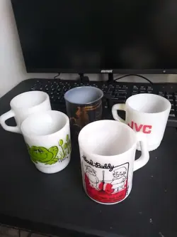 VINTAGE FIRE KING MUG LOT 5 MUGS