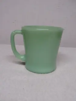 VTG ANCHOR HOCKING FIRE KING JADEITE GREEN GLASS D HANDLE COFFEE MUG CUP