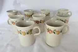 9 VINTAGE WEDGWOOD QUINCE FRUIT RING OVEN TO TABLE 4 1/4