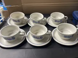 PFALTZGRAFF YORKTOWNE USA VINTAGE FLAT CUP COFFEE SOUP CHILI MUG BOWL 12PC SET