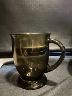 AMBER GLASS FOOTED