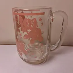 VINTAGE HAZEL ATLAS PINK ELEPHANT HANDLED GLASS MUG 5
