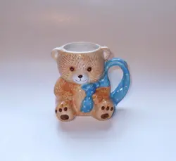 TIENSHAN COUNTRY BEAR MUG HANDLE COFFEE CERAMIC VINTAGE