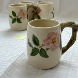 (4) VINTAGE FRANCISCAN DESERT ROSE GRAND MUGS CALIFORNIA