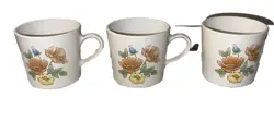 3 LOT VINTAGE CORNING CORELLE ROYAL GARDEN COFFEE MUG CUP CORNER STONE