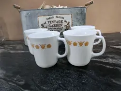 VINTAGE CORNING BUTTERFLY GOLD COFFEE CUP MUG MADE IN USA