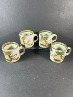 VTG SET OF 4 LOUISVILLE STONEWARE HARVEST COFFEE TEA MUGS CUPS JOHN B TAYLOR 3