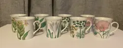 VTG HORCHOW TEA COFFEE MUGS BOTANICAL HERB SEED SERIES SET OF 7 FREE ONE W CHIP
