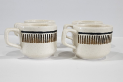TEMPER-WARE BY LENOX 4 MUGS PERCUSSION PATTERN VTG