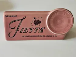 A RARE VINTAGE FIESTA SHELF DISPLAY SIGN FIESTAWARE - ROSE COLOR