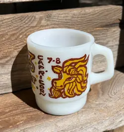 VINTAGE CAPRICORN MUG ANCHOR HOCKING FIRE KING ASTROLOGY ZODIAC COFFEE CUP EUC