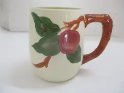 VINTAGE 60S FRANCISCAN APPLE GRAND MUG COFFEE CUP HAND PAINTED EARTHENWARE 16 OZ