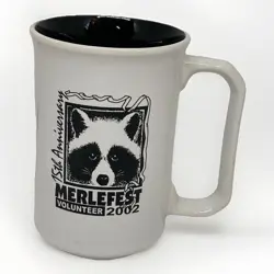VTG MERLEFEST 2002 VOLUNTEER 15TH ANNIVERSARY MUSIC FESTIVAL MUG SOUVENIR RACOON