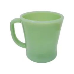 VINTAGE JADEITE FIRE KING COFFEE MUG CUP D HANDLE MILK GLASS OVEN WARE 10