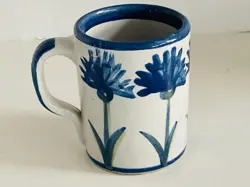 LOUISVILLE STONEWARE VINTAGE BLUE BACHELOR BUTTON CORNFLOWER MUG