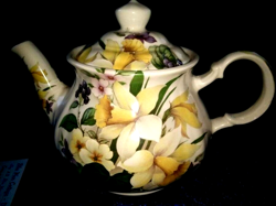 GLORIOUS DAFFODILS/VIOLET/PRIMROSE/BERRIES VINTAGE SADLER TEAPOT 6CUP BONE CHINA