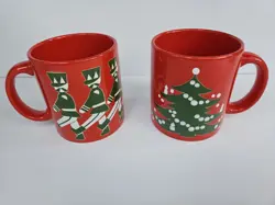 VTG WAECHTERSBACH W. GERMANY CHRISTMAS COFFEE MUG SET 2 CHRISTMAS TREE SOLDIERS